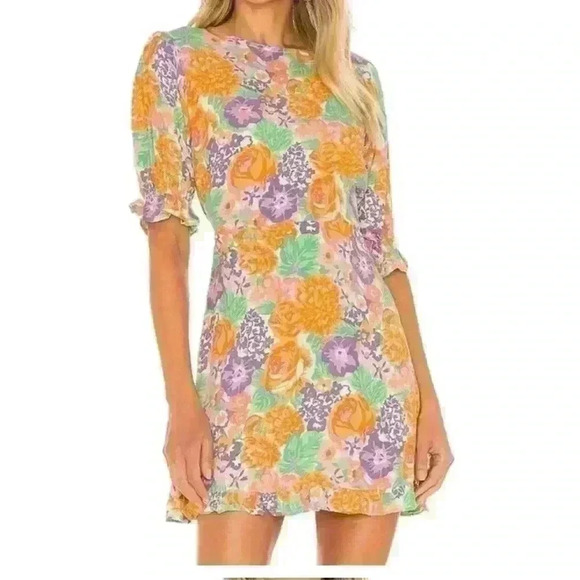 Faithfull The Brand Florence Mini Floral Dress Womens Size XS / 2 - Picture 1 of 9